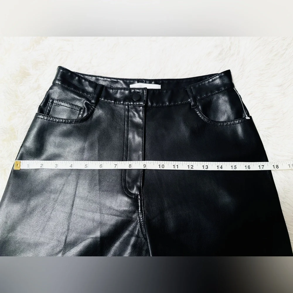 NWOT OAK + FORT Black Leather Pants - Picture 7 of 11